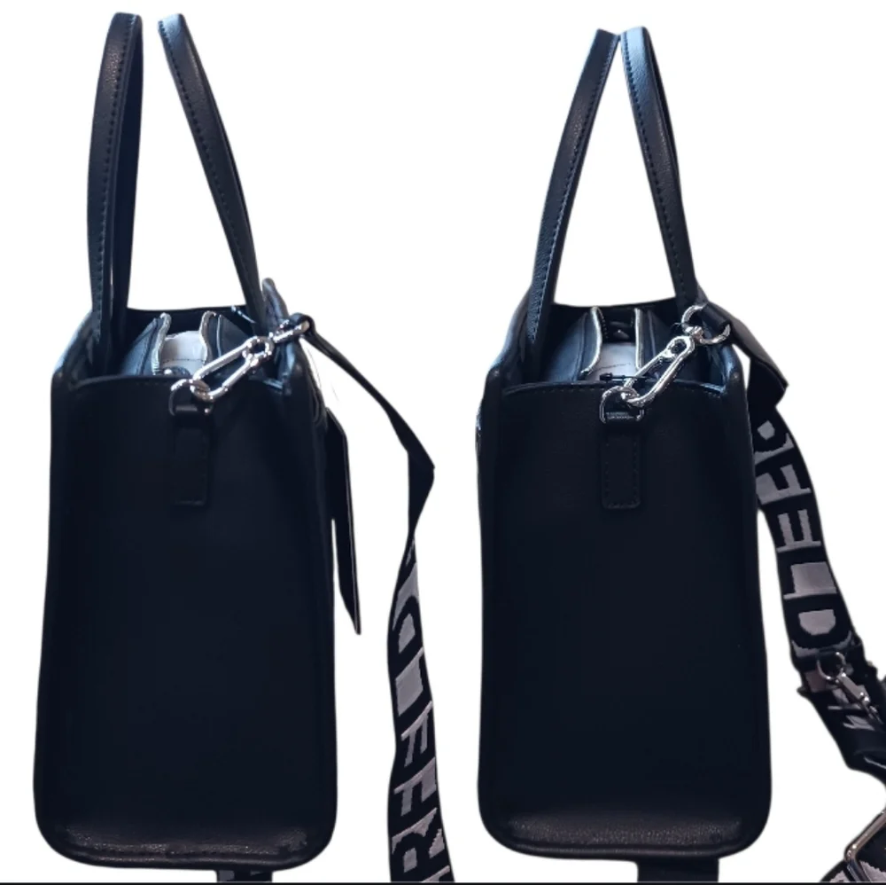 Karl Lagerfeld Embossed Legacy Maybelle Satchel Eiffel Tower Karl Profile - Picture 6 of 9